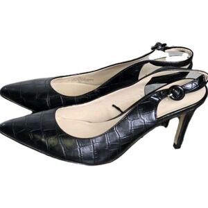 Marc Fisher Dezzle faux crocodile embossed slingback heels 8m Office Work